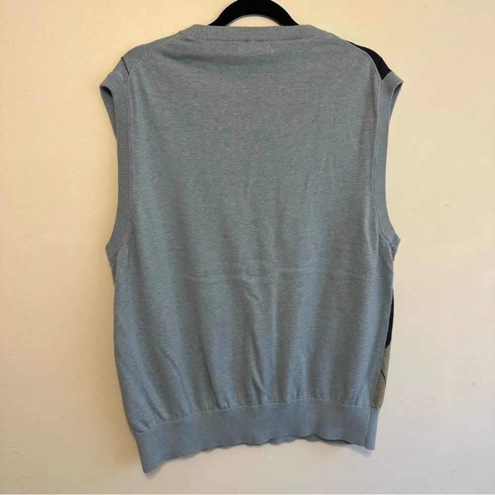 Nautica Diamond Blue And Gray Vest Sweater MEN'S XL